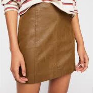 Free People leather mini skirt